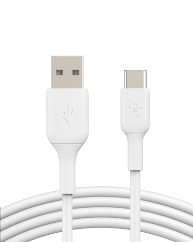 Image of Belkin BoostCharge USB-C to USB-A Cable (2M /6.6ft) for iPhone 16, iPhone 16 Pro, iPhone 15, Samsung Galaxy S25, S25 Ultra, S24, Pixel 9, iPad Pro, Nintendo Switch 2, CarPlay & More - White
