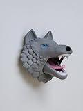 Generic Wolf Head Wall Mount Hanger for Coats, Bags, Backpacks, Decorative, Gray, ACR-1002