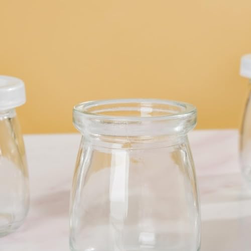 Image of Glass Food Storage Containers with Airtight Bamboo Lid, Coffee Storage Jars for Home Kitchen, Pantry Tea, Spices, Snack (PUDDING JAR SET OF 12, 100 ML)