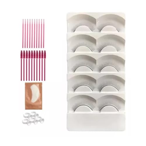 Kit 5 Pares De Cílios Master 8mm Treino Alongamento Extensão