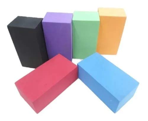 Kit 2 Blocos em EVA para Yoga e Outros Exercícios Profissional com Medidas de 23cmx15x7,5cm, Alongam