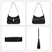 Keyli Trendy Shoulder Bag for Women Vegan Leather Crossbody Purses Handbags Hobo Bags with Adjustable Strap Black