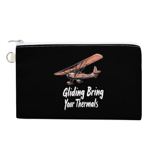 Gliding Bring Your Thermals Fashion Coin Purse Change Makeup Bag Canvas Pencil Pouch Travel