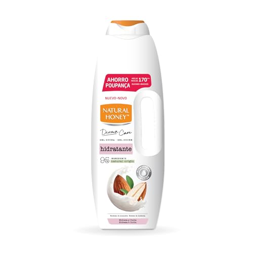 Natural Honey, Gel de Ducha Hidratante con Extracto de Almendras y Hydradermal Complex, Hidratación Intensa y Duradera para una Piel Suave, Fresca y Protegida, Línea Derma Care, 1350 ml