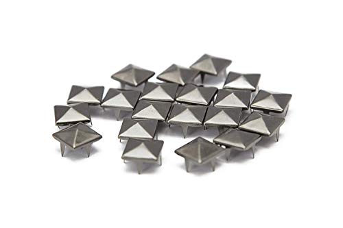 Pyramid Stud, 50 Pcs Pyramid Rivets Metal Claw Beads Nailhead Punk Spot Studs With Spikes (Gun Metal, 1/2 Inch) #TOP2
