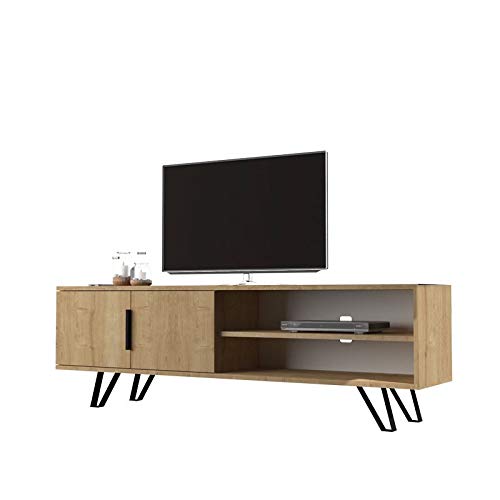 iperbriko Mueble TV de Roble con Detalles de Hierro Fundido 160x35xh.49 cm Cover