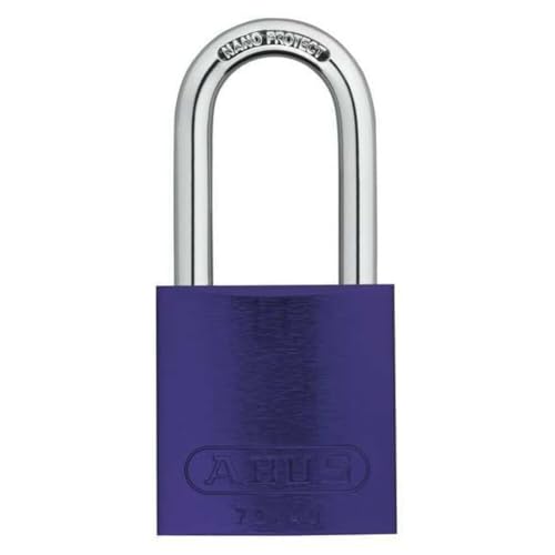 Image of Lockout Padlock, Keyed Alike, Aluminum, Purple, 1 1 /2 in Shackle Height, 1 1 /2 in Body Width - 1 Each