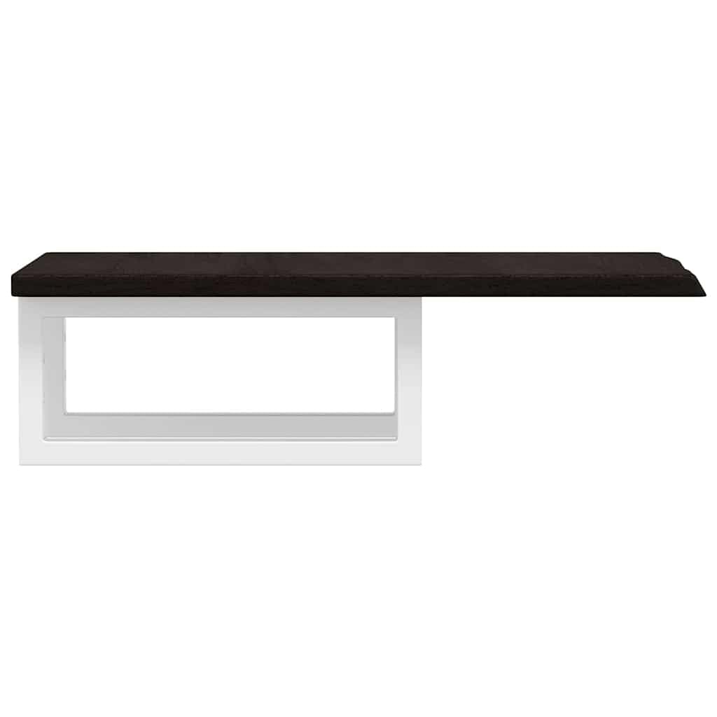 Ripiano Lavabo Sospeso in Legno di Rovere e Acciaio 60x40cm