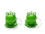 Miniblings Frosch Ohrringe Hänger Froschkönig Märchen Prinzessin Prinz sitzend - Handmade Modeschmuck I Ohrhänger Ohrschmuck versilbert