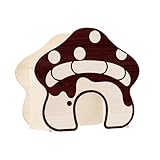 Unterkunft für Gerbilli, Anti-Kratz-Pilzhütte | Aus Holz für Hamster | Für Kaninchen, Rennmaus, Kleintiere, Frettchen, Igel,