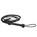 HADZAM Whip for Creating Sound Effects, Stage Performance, Collecting, Halloween Costume Accessory in Different Sizes & Color Options with 5 Extra Tail Threads. (Black, 8 FEET)