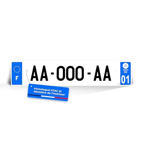 CMAPLAQUE Plaque Immatriculation Auto Plexiglass 520x110 mm - Homologuée SIV - Anti-UV et Résistante aux Intempéries