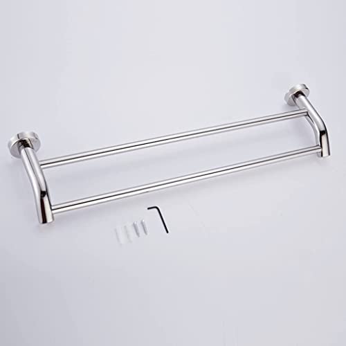 Porte-serviette multifonction mural étagère de serviette double en acier inox