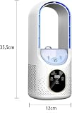HoldOneLight Przenośny wentylator biurkowy bez wirnika, mini wentylator USB z 6 regulowanymi timerami i regulacją prędkości obrotowej, osobisty wentylator stołowy do domowego biura i sypialni (biały)