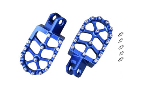 avdb-moto Reposapies Cross/Enduro Compatible con SUZUKI RM 125 1979, RM 125 1980-2002, RMX 250 1992-1999, RMX250 R 1989-1999, KLX400R 2003-04, KLX400RS RS 2003-04 en Alu Izquierdo + Derecho (Azul)
