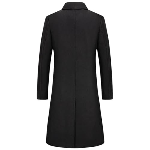 Men's Winter Warm Business Casual Wool Blend Trench Coat Lapel Single Breasted Long Jacket For Cold Weather2
