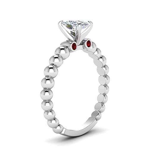 Image of 55Carat Choose Your Gemstone Bead Diamond CZ Engagement Ring sterling silver Emerald Shape Side Stone Engagement Rings Everyday Jewelry Wedding Jewelry Handmade Gifts for Wife US Size 4 to 12