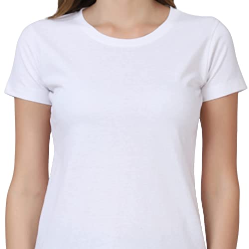 Image of Cotton Half Sleeve T-Shirt for Women, Round Neck Half Sleeves Gym Sports T-Shirt, Casual Women's Regular T-Shirt