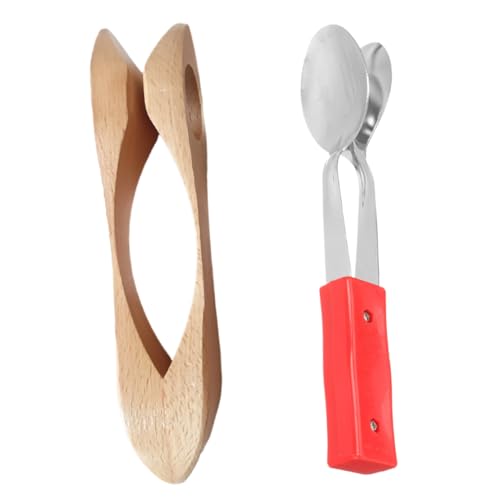HEMOTON Educational Musical Spoons Set Wooden Instrument Spoon Metronome for Boys and Girls and Parties
