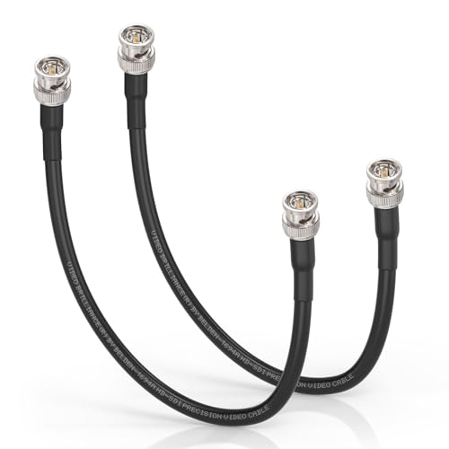 Câble SDI 75 Ohm BNC mâle Superbat Belden 1694A noir de 0,3 m (Lot de 2)