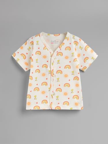 Image of HELLCAT 100% Cotton Front Open Jhabla Vest & T Shirt for Babies - Pack of 5 (Unisex,Short Sleeve)