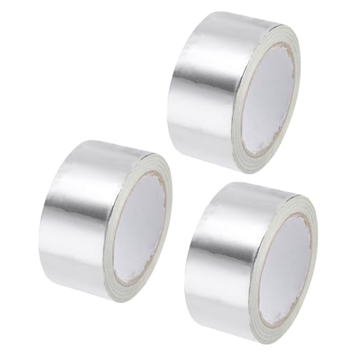 Image of uxcell Aluminum Foil Tape 2 Inch x 20 Yards Silver High Temperature Tape for HVAC, Sealing, Patching Hot and Cold Air Ducts 3 Pcs