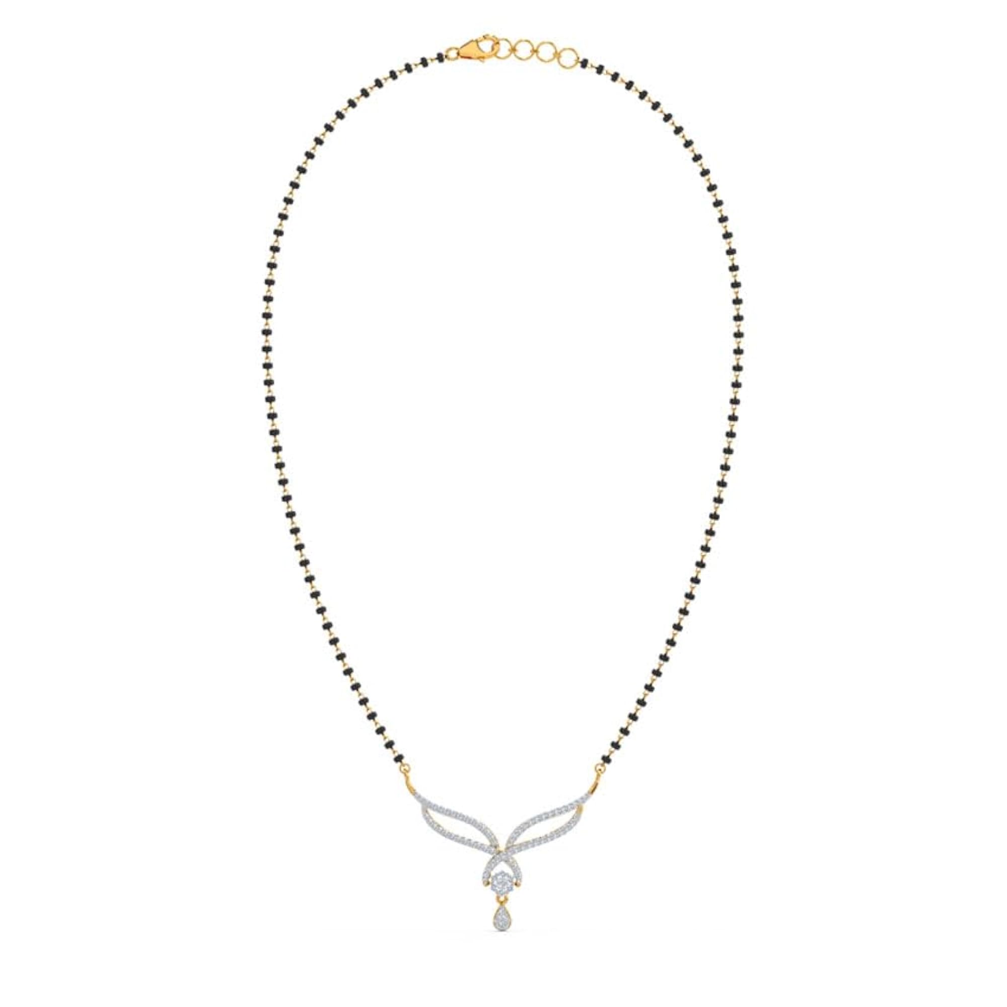 Traditional Diamond Plated Short Mangalsutra for Women