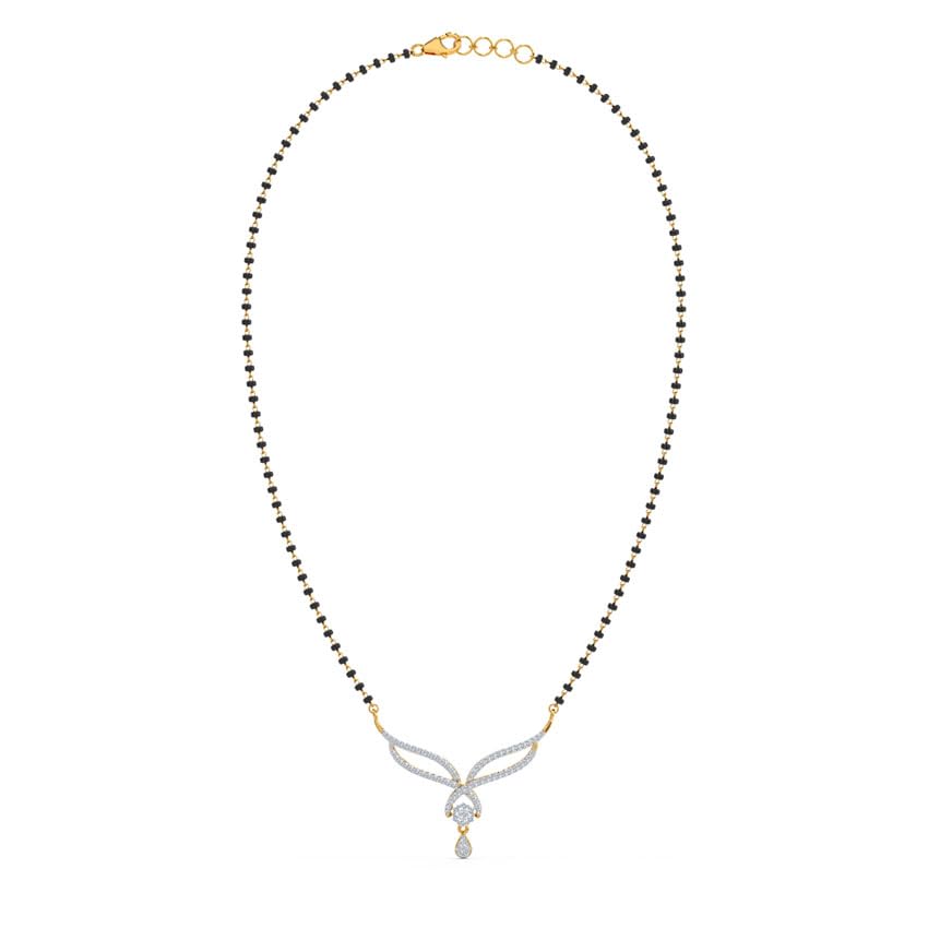 Traditional Diamond Plated Short Mangalsutra for Women