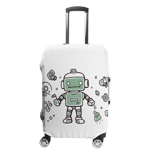 Carry on Luggage Cover Line Robot Suitcase Covers for Luggages Tsa Approved Travel Luggage Sleeve Protector Elastic Suitcase Protector Anti-Scratch Washable Fits 19-30 Inch Case -S
