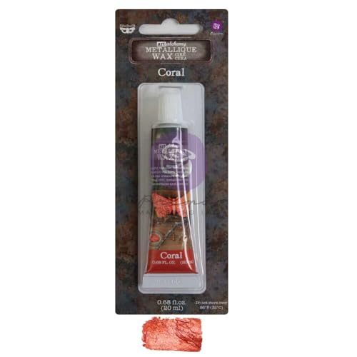 Prima Marketing Finnabair Art Alchemy Metallique Wax .68 Fluid Ounce-Coral