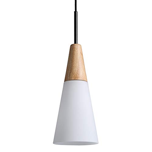 Lustre en bois moderne pour îlot de cuisine et table de salle à manger chaleureuse