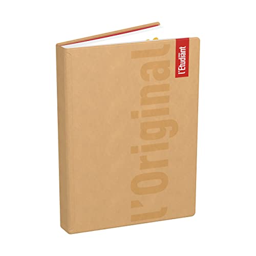 L'ETUDIANT Original Agenda Scolaire Août 2023 - Août 2024 Journalier Format 15x20cm 352p Couverture Gomme PVC Camel