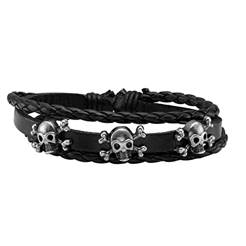Pulsera de cuero punk gótica unisex ajustable miniatura 6