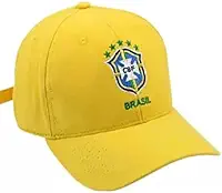 Boné Brasil com Bordado, Futebol, Unissex, Ajustável, Amarelo