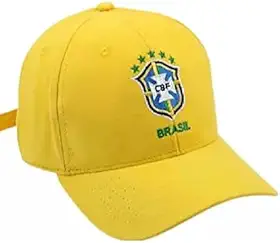 Boné Brasil com Bordado, Futebol, Unissex, Ajustável, Amarelo