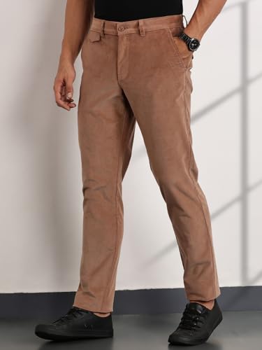 Image of Thomas Scott Men's | Solid | Light Weight | Breathable Fabric | 4 Pocket | Mid Rise | Slim Fit | Cotton Blend | Button Waist | Chino Trouser | Pants