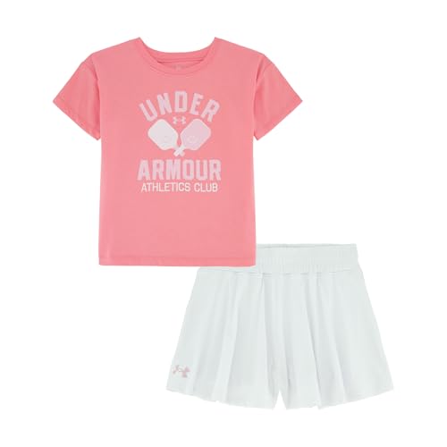 Image of Under Armour Girl's 2-piece Short Sleeve Tee and Skort Set, Lightweight and Comfortable
