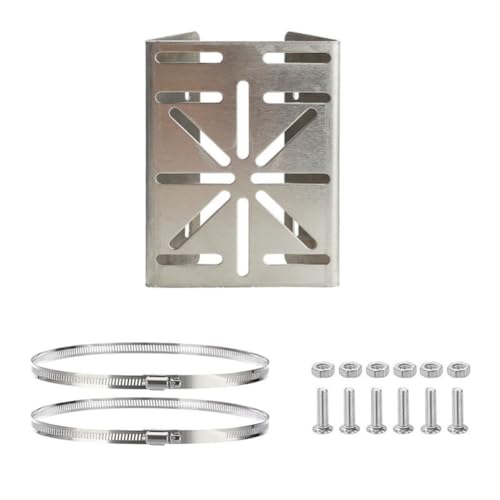 Lawnoval Soporte de montaje en poste de acero inoxidable para cámara de seguridad CCTV, cúpula PTZ, paneles solares y luces LED con abrazaderas de tubo, color plateado, 155 x 118 mm