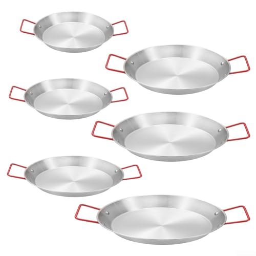 Poêle à paella au design contemporain en acier inoxydable pour chefs à domicile (26 cm)