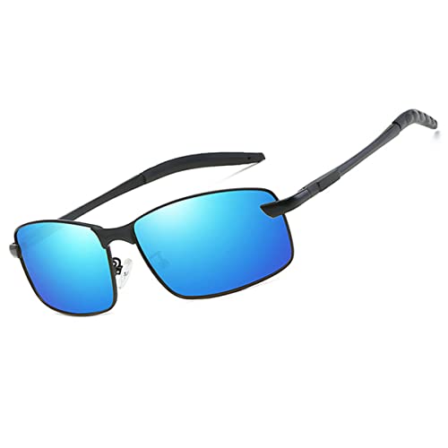OGOBVCK Gafas de sol HD para hombres polarización conducción pesca gafas deportivas golf marco metálico aluminio magnesio ultra ligero UV400 CE (BlueBlack) Cover
