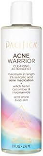 Pacifica Beauty, Acne Warrior Clearing Astringent, Salicylic Acid, Niacinamide, Witch Hazel, Cucumber, Face Toner, Oily/Acne Prone Skin, Paraben Free, Sulfate Free, Vegan & Cruelty-Free
