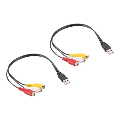 DMiotech 2 Stück USB Auf RCA Kabel USB Auf 3 RCA Female Stereo Audio Video Kabel Adapter Für PC TV DVD Lautsprecher Verstärker