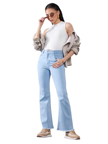 Image of Miss Chase Women's Bootcut High Rise Regular Stretchable Denim Jeans