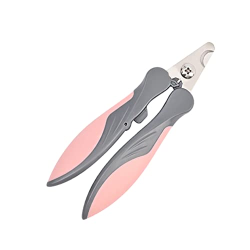 Abaodam 1pc Professional Pet Nail Trimmer Ergonomic Stainless Steel Nail Clipper for Cats Small Dogs and Small Animals Pink with Unique Lock Design