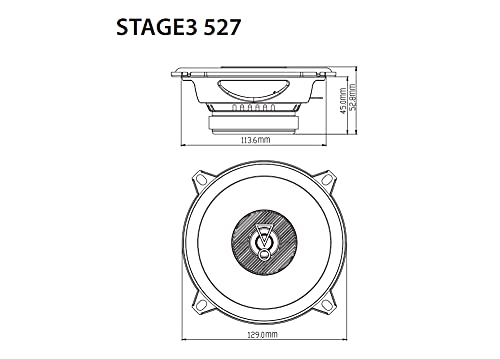JBL Stage3 527 2-Wege Auto Lautsprecher Set von JBL - 200 Watt KFZ Autolautsprecher Boxen 13 cm