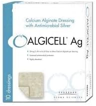 ALGICELL Ag Silver Calcium Alginate Dressing - 2" x 2" - Box of 10