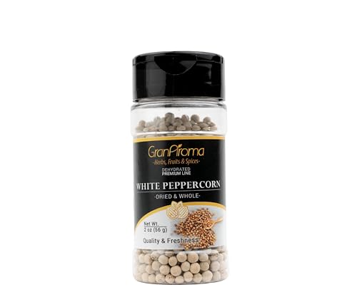 GranAroma White Peppercorns, Sauces & Soups, Bright Flavor, Versatile Spice