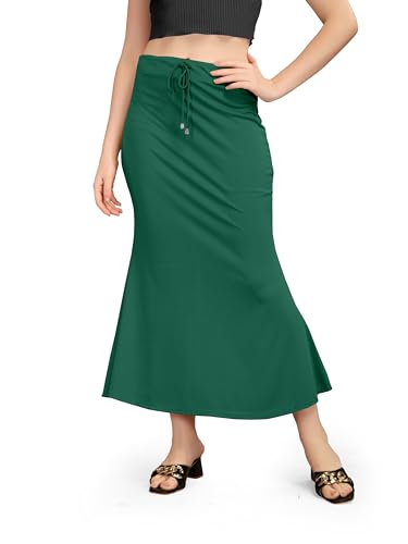 Image of Mogsa Women's Lycra Fishcut Saree Shapewear Petticoat - Tummy Control Slim Fit Stretchable Shaper Skirt with Drawstring & Side Slit for Sarees