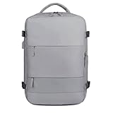 Nyana Mochila de Viaje Cabina Avión 45x30x20 cm Travel| Equipaje de Mano para Aerolíneas | Compartimento Zapatos y Portátil | Gran Capacidad con Apertura 180° (Gris)