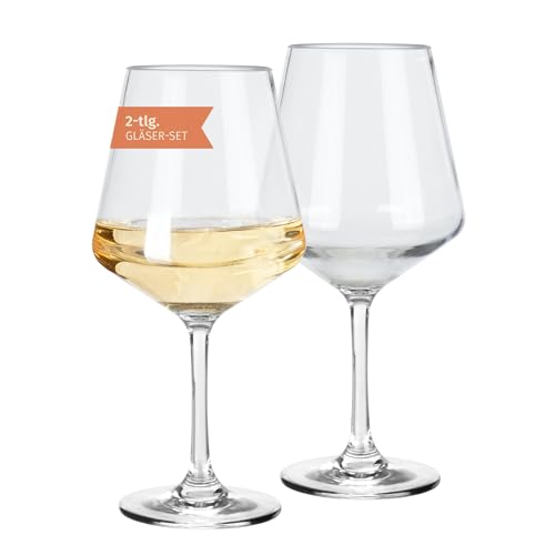 Moritz Milano Weingläser 460 ml Camping Gläser Polycarbonat 2 Stück bruchfest Weißwein Gläser Set kratzfest Weißweingläser
